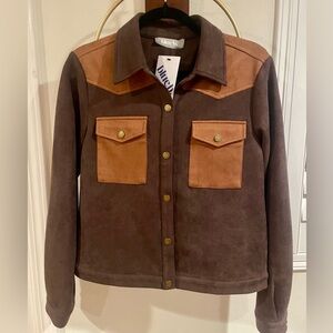 Blue B Women's Two-Tone Brown Fringe Jacket